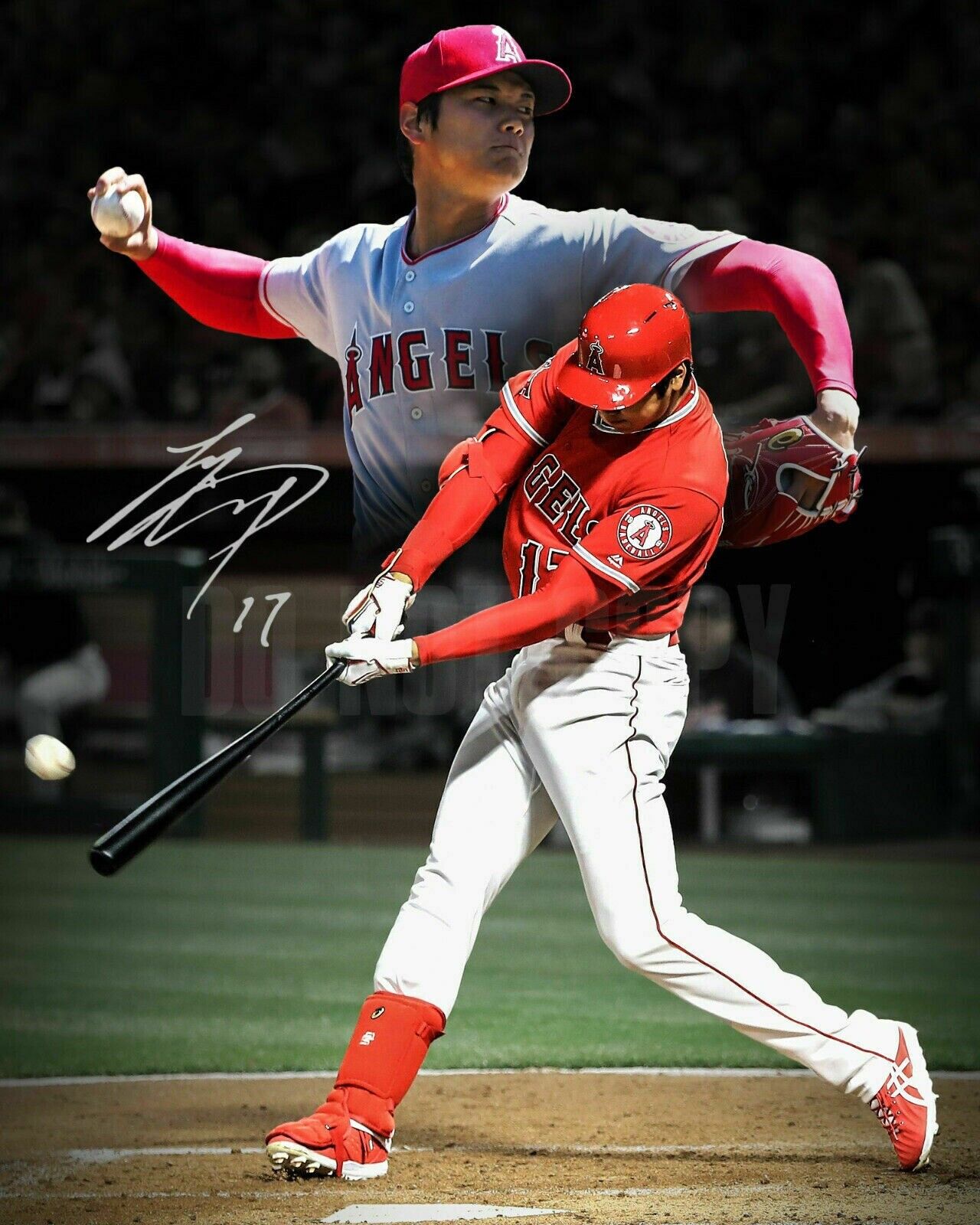 Shohei Ohtani Signed Autographed 8x10 Photo Poster painting LA Angels Shotime REPRINT