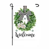 DIY Diamong Painting Double Sided Drills Garden Flags Outdoor Decor Holiday Garden Decorations Kit(Welcome Wreath)