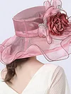 Women's Floral Bucket Hat Largr Brim Flower Decoration UV Protection Sun Hat