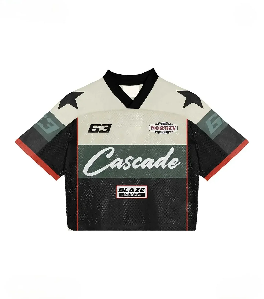 Aonga 90s Streetwear Summer Trendy Street Retro Hip-hop Jersey Football Clothes Couple Short-sleeved T-shirt Y2K Trend Splicing Number 33 Tops aonga