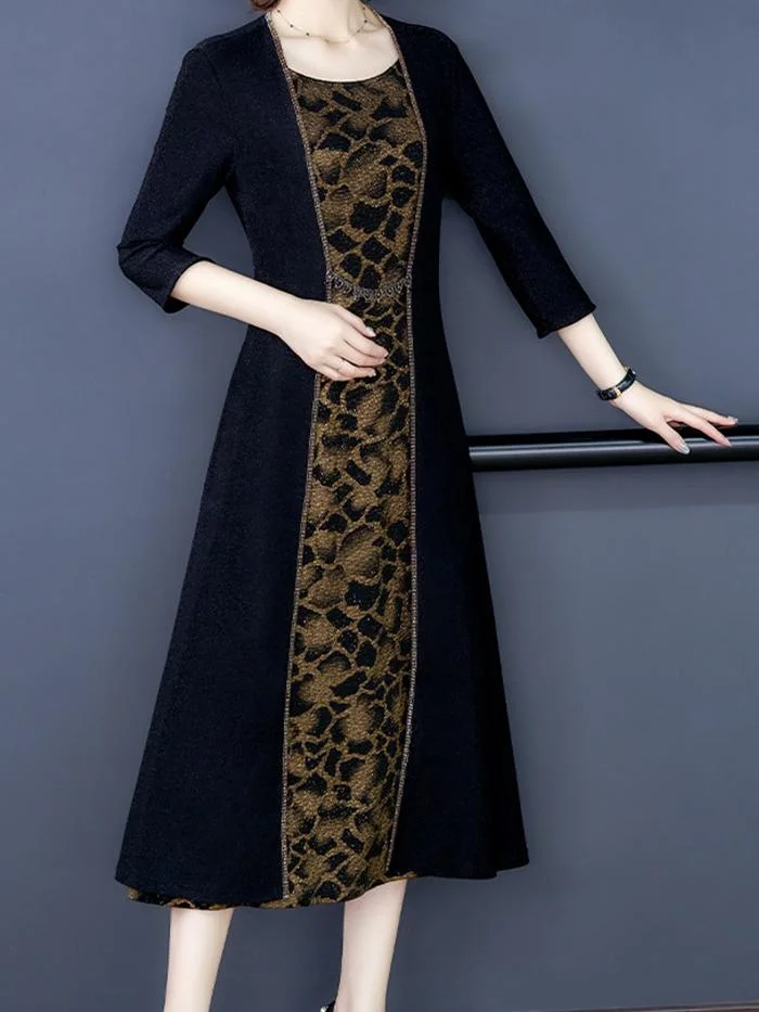 Fashion Leopard Print Long Dress