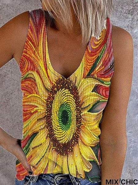 Floral Sleeveless Tanks & Camis
