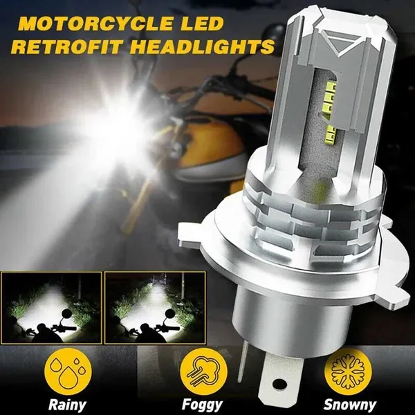 New Led Headlight High/low Beam 6000k Bulb H4 9003 Hb2 For Motorcycle Super Bright White Ip65 Waterproof