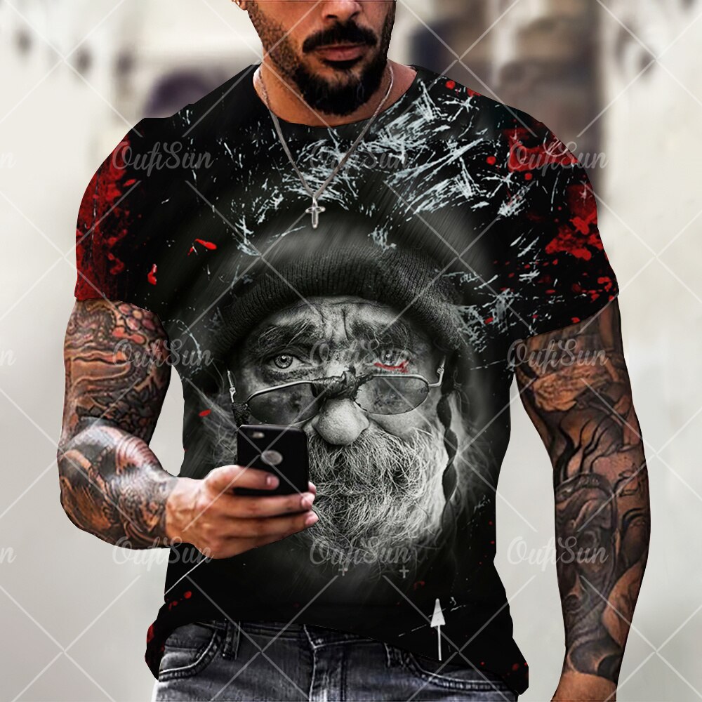 

Horror Old Man - 3D Printed Men T Shirt, Xl, 501 Original