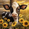 Diamond Painting-DIY Full Round Drill Cow