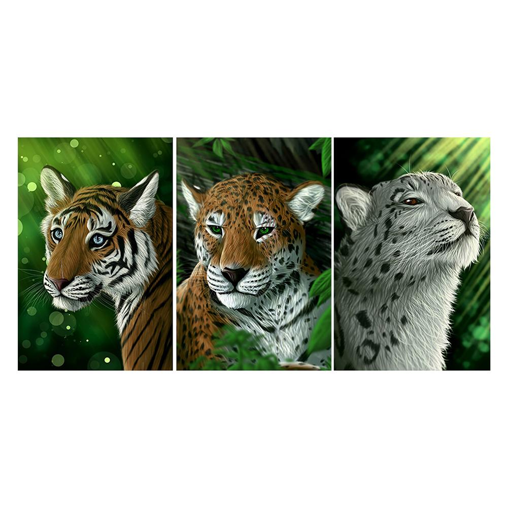 

80*40CM - Multi-picture Square Drill Diamond Painting - 3pcs Tiger, 501 Original