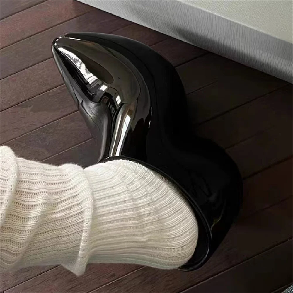 Breakj Slippers Closed Toe Shoes For Women Thick Bottom Half Slippers Pointed Toe High Heel Luxury Ladies Platform Shoes 2024