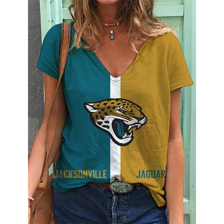 Jacksonville Jaguars Lightweight Short Sleeve V-Neck T-Shirt