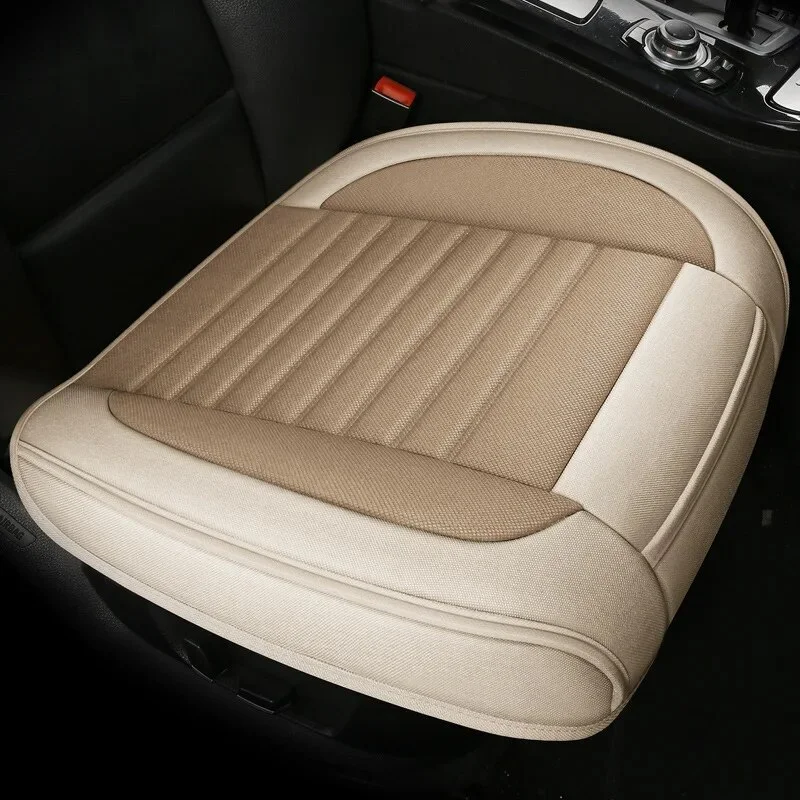 Car Breathable Protective Cover Universal Non-Slip Cushion Flax The Fabric Front/ Rear Seat Decorative Mat Accessories