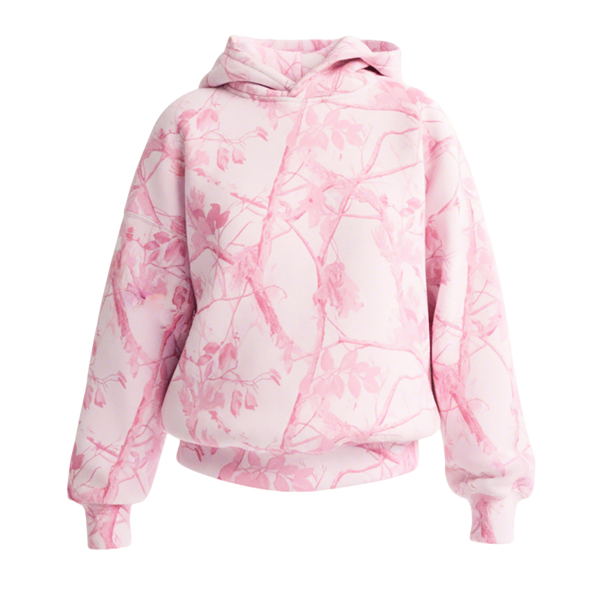 Women's Vintage Street Style Pink Camo Hooded Sweatshirt