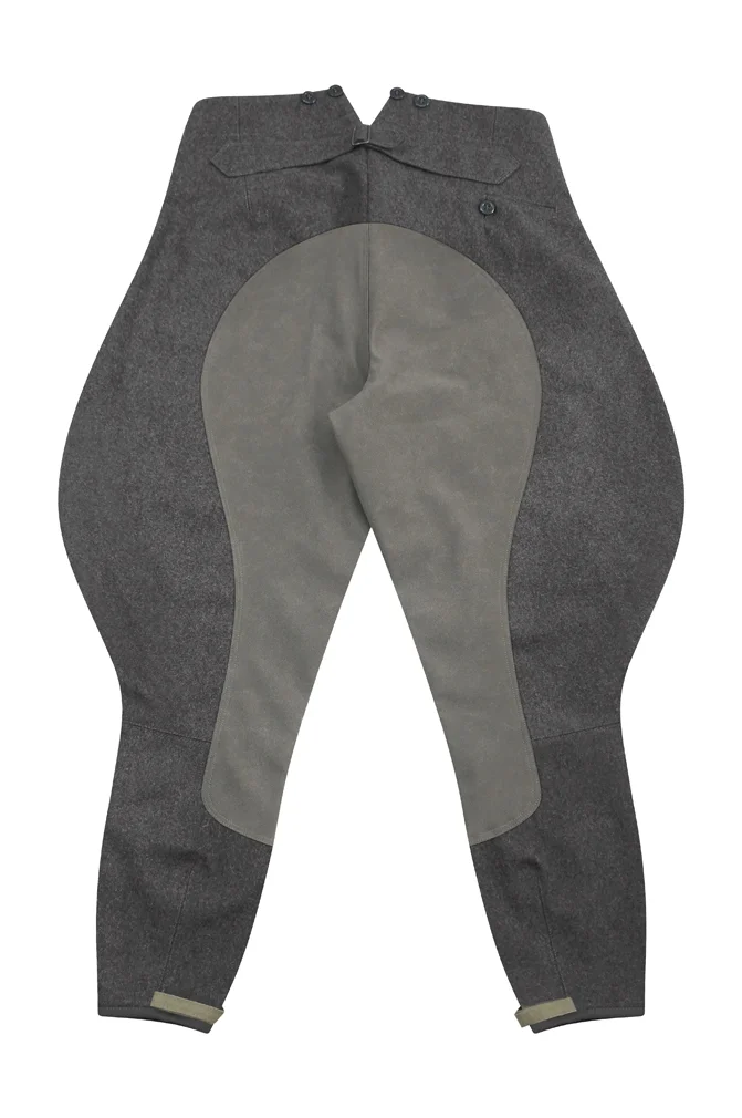   Elite German Officer Stone Grey Wool Riding Breeches German-Uniform