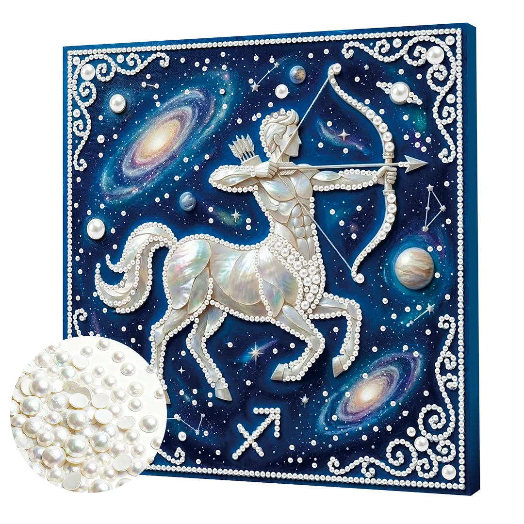Sagittarius - DIY Pearl Diamond Art Kit With Frame 25*25cm