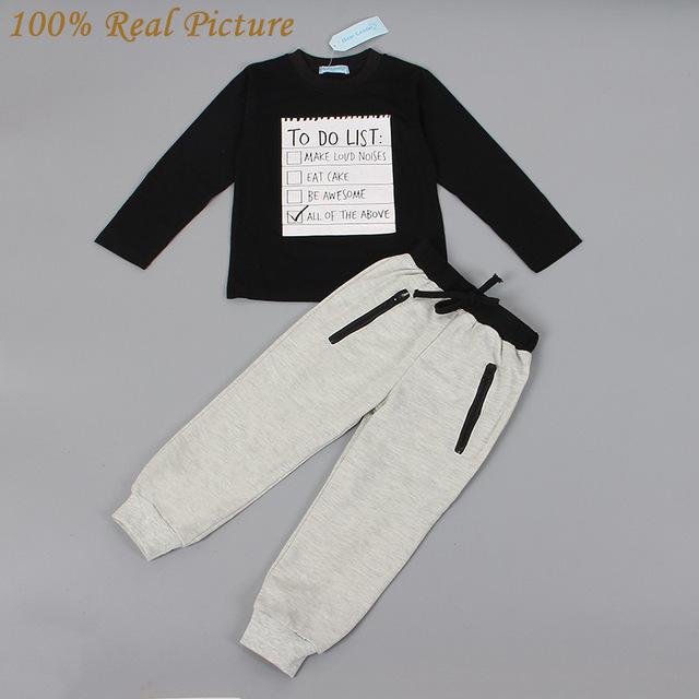 Baby boy dark grey long sleeve shirt+casual pants 3-7 years