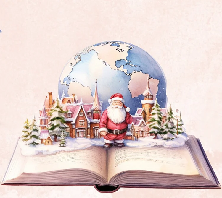 Magic Book Christmas Winter Landscape - Full Round 40*40CM