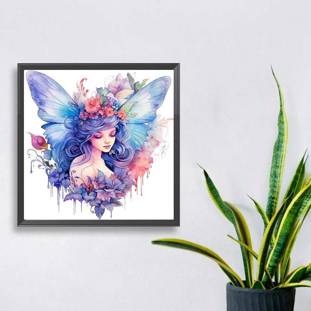 Diamond Painting - Full Round Drill - Butterfly Fairy(Canvas|30*30cm)