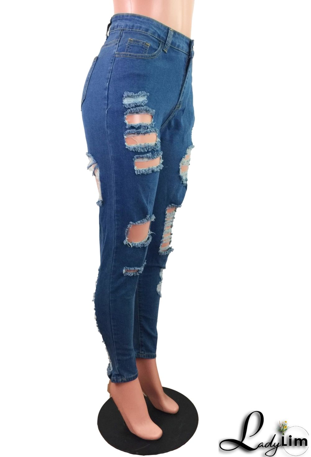 Summer Stylish Blue Ripped Jeans
