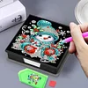 Diamond Painting Snowman Leather Notecard Box Gem Art Sticky Note Holder