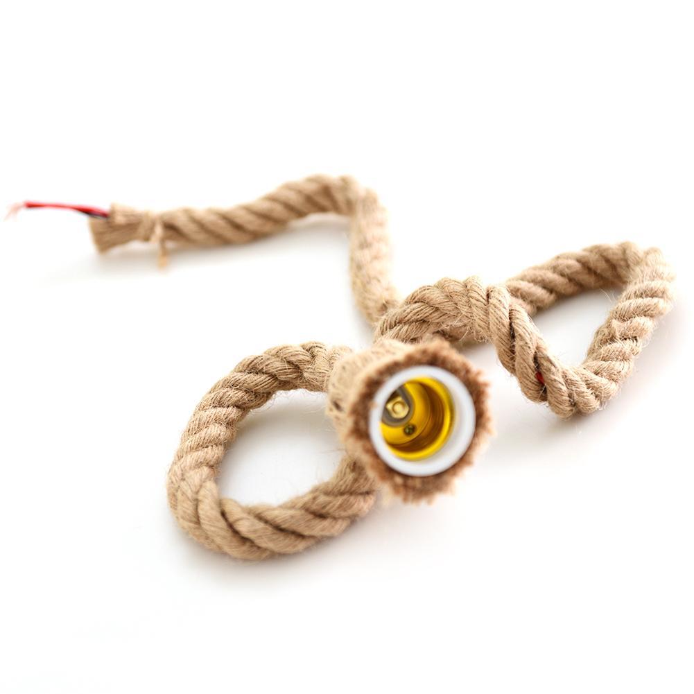 

Vintage Hemp Rope Electric Wire Cord for DIY E27 Edison Bulb Pendant Light, B1m, 501 Original