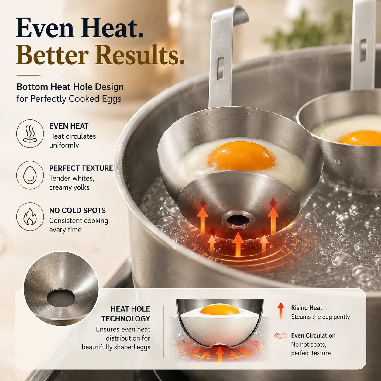 Stainless steel material and easy cleaning