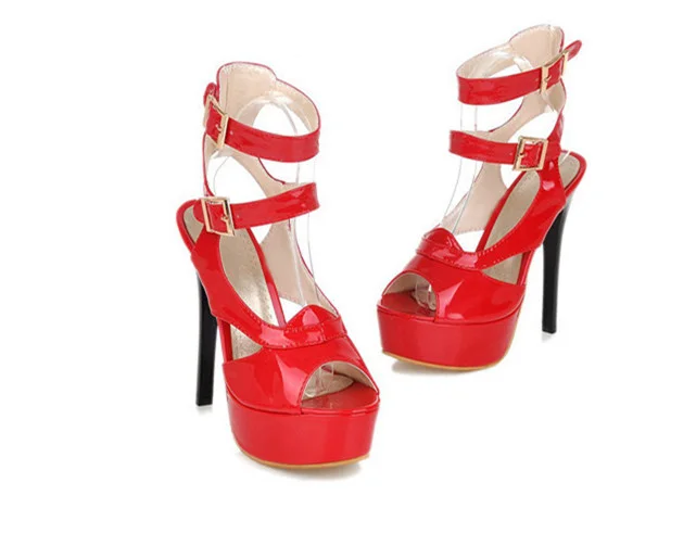 Women's Red Super Stiletto Heel Platform Stripper Heels |FSJ Shoes