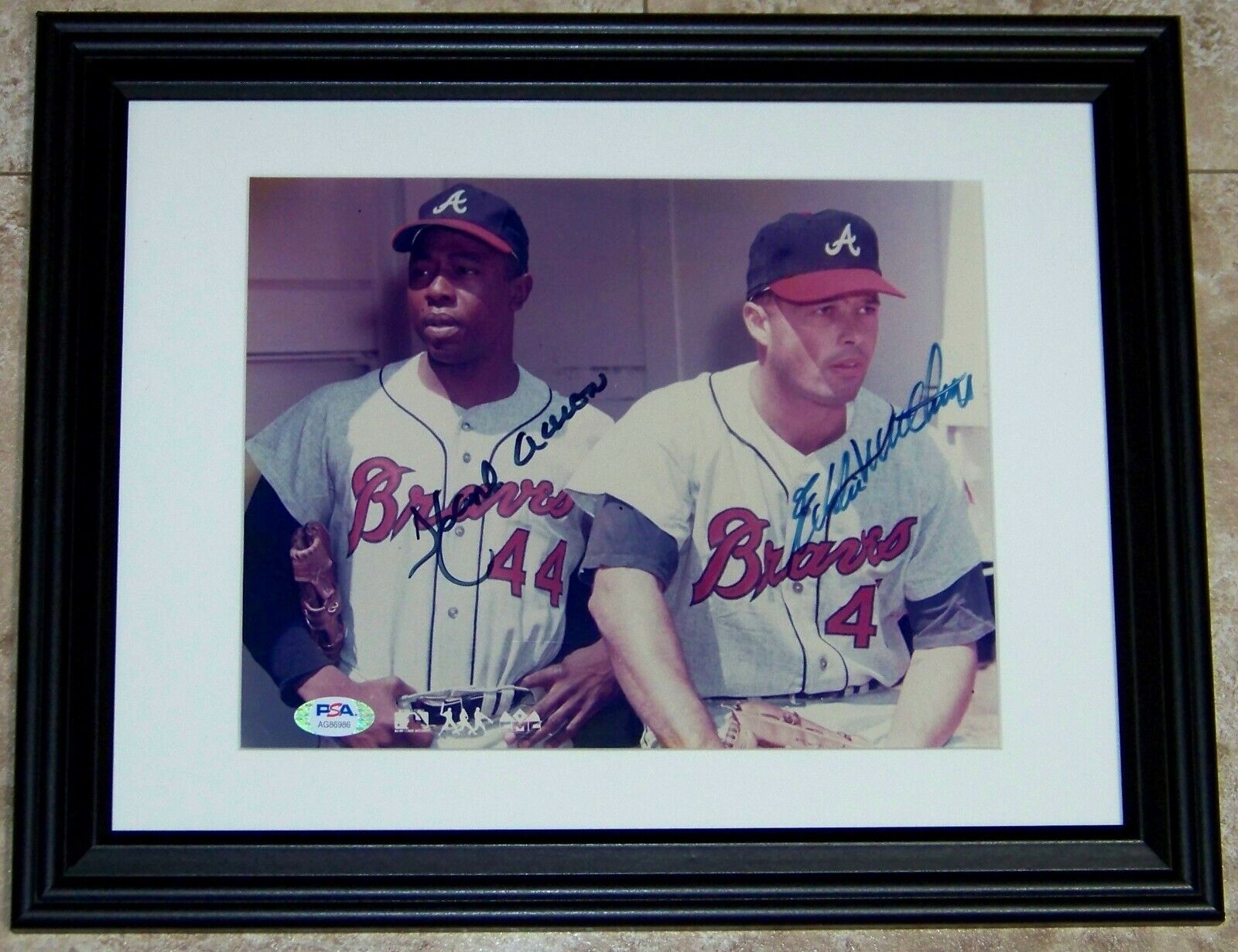 VERY RARE! Hank Aaron & Eddie Mathews Signed Autographed Baseball Photo Poster painting PSA LOA!