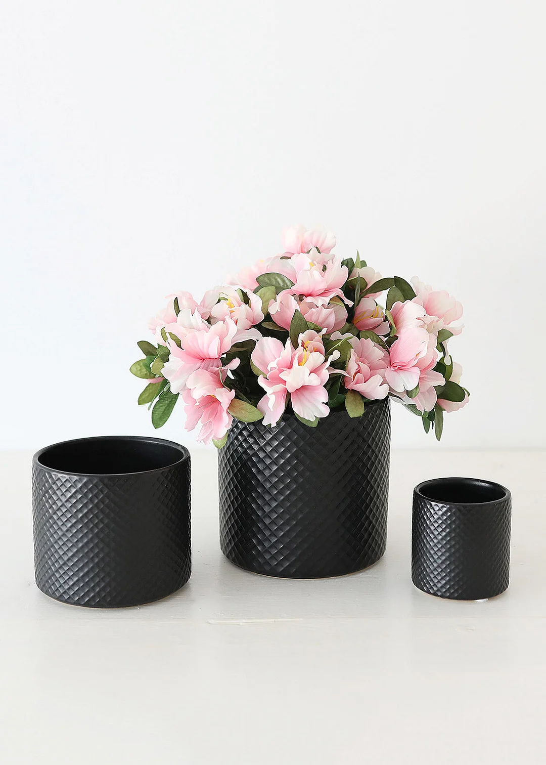 Pink Azalea Silk Flowers Bush - 13"