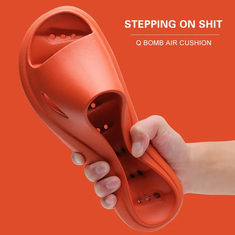 WOTTE EVA Hole Leaking Slippers Women Bathroom Slides Anti-slip Summer Indoor Home Soft Slippers Household Bath Sandals Men