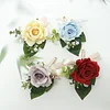 10PCS Bridal Groom Guests Wedding Catering Rose Corsage Boutonniere Wrist Artificial Flower Bouquets