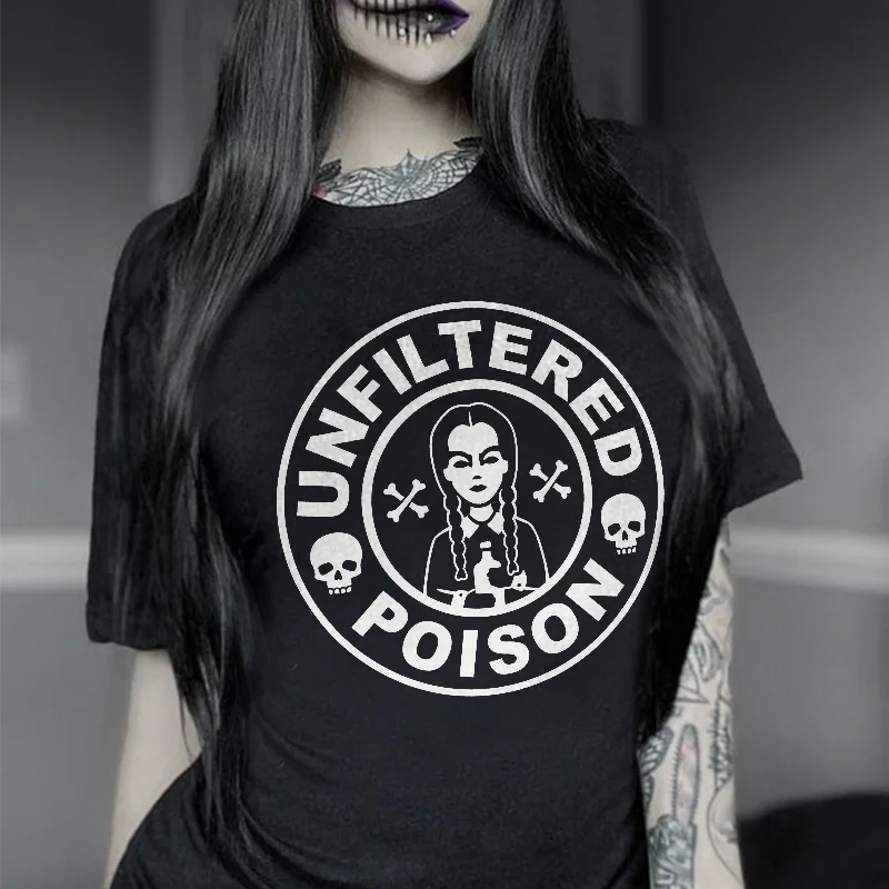 Unfiltered Poison Skull Printed Women's T-shirt -  