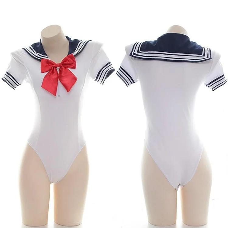 White Sailor Bow Seifuku Swimsuit SP14413