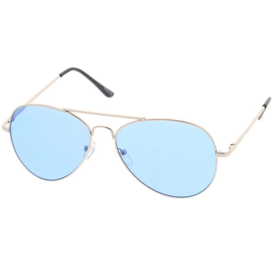 Classic Metal Frame Colored Teardrop Lens Aviator glasses 57mm