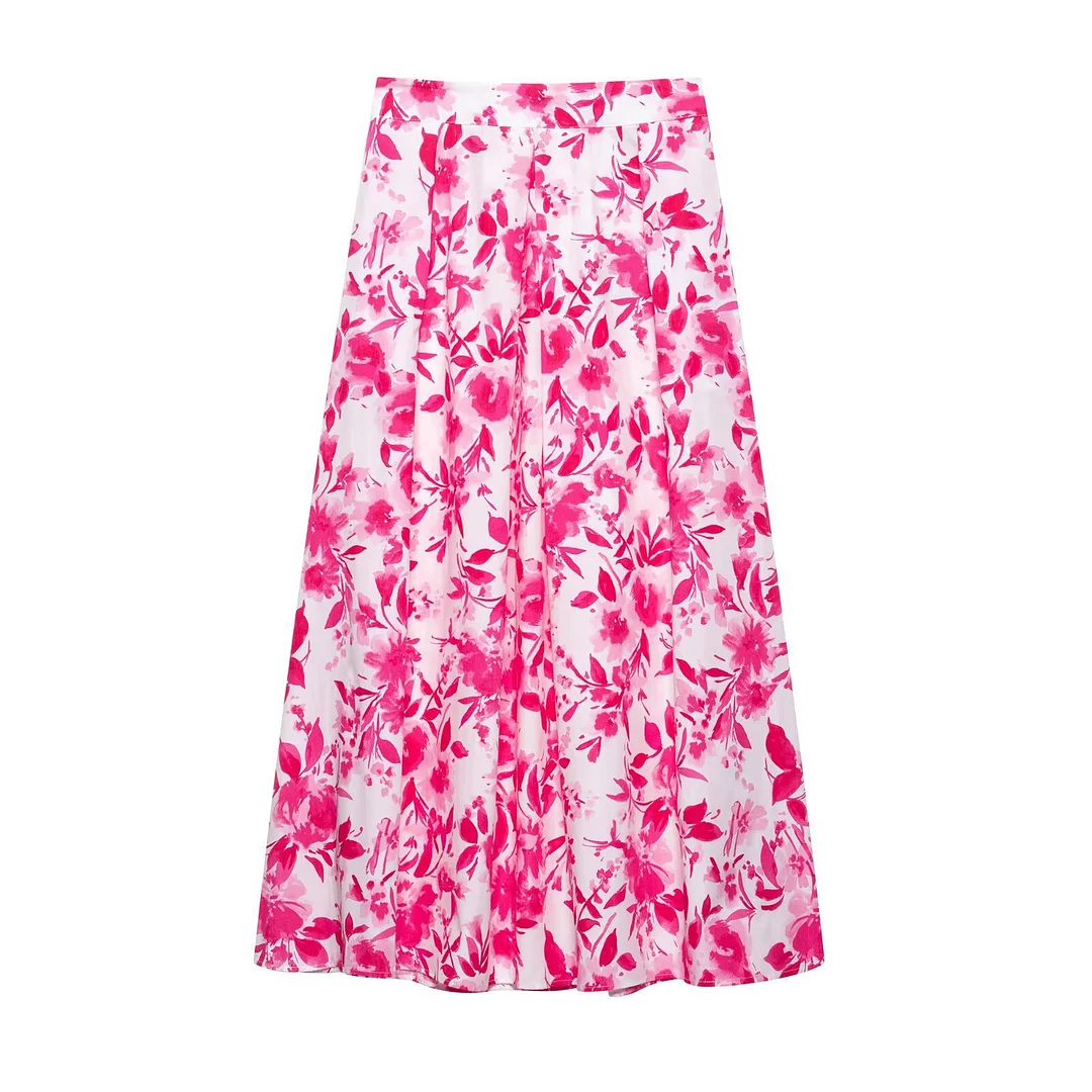 Nigikala Nigikala Women's Cascaded Collared Shirt Fan Flute Cloak Skirt Set 5029086 5029087