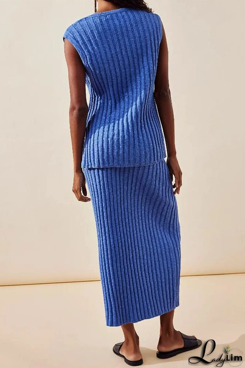 Sexy Simplicity Solid Draw String V Neck Sleeveless Two Pieces