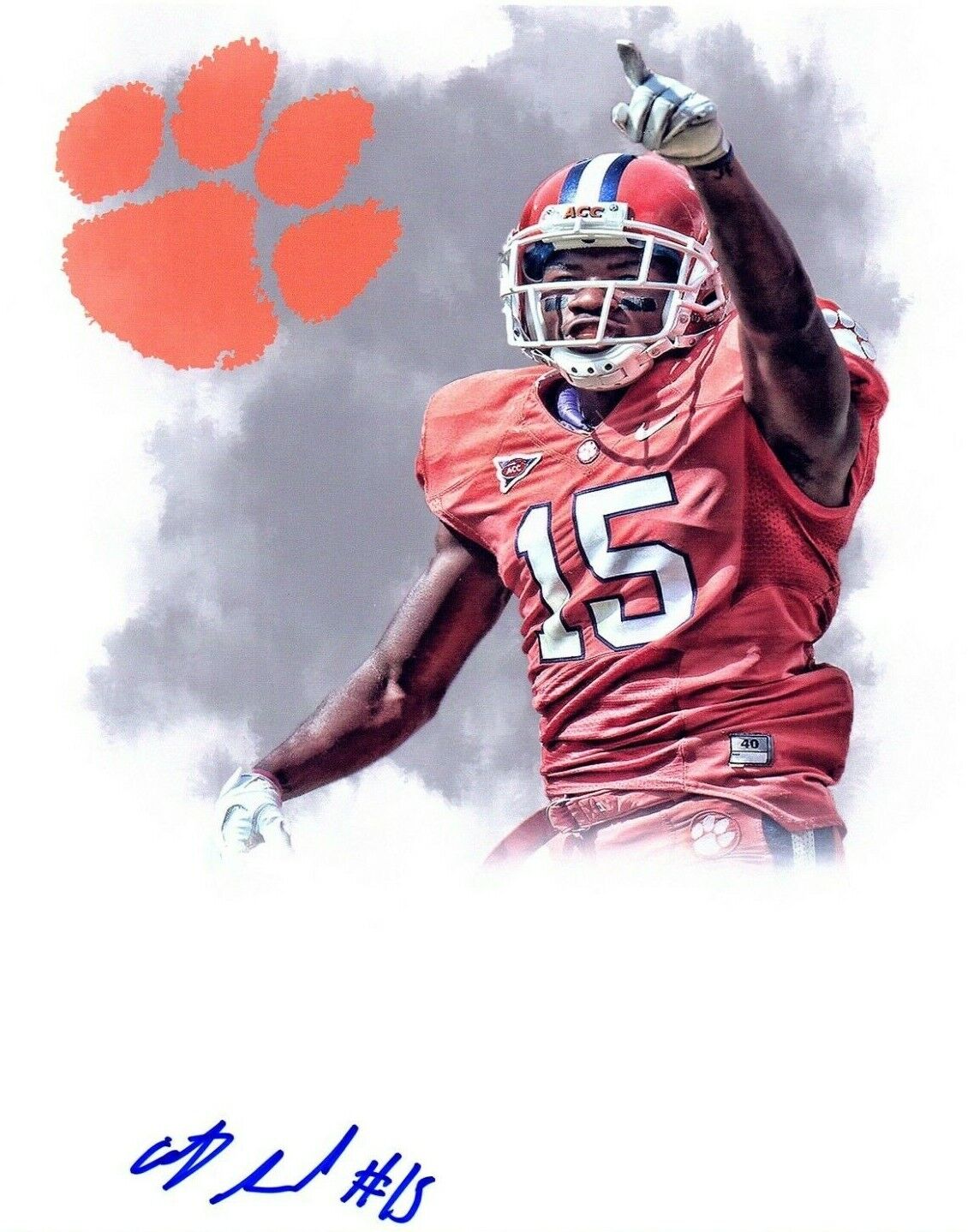 Coty Sensabaugh hand signed autographed 8x10 football Photo Poster painting Clemson Tigers b