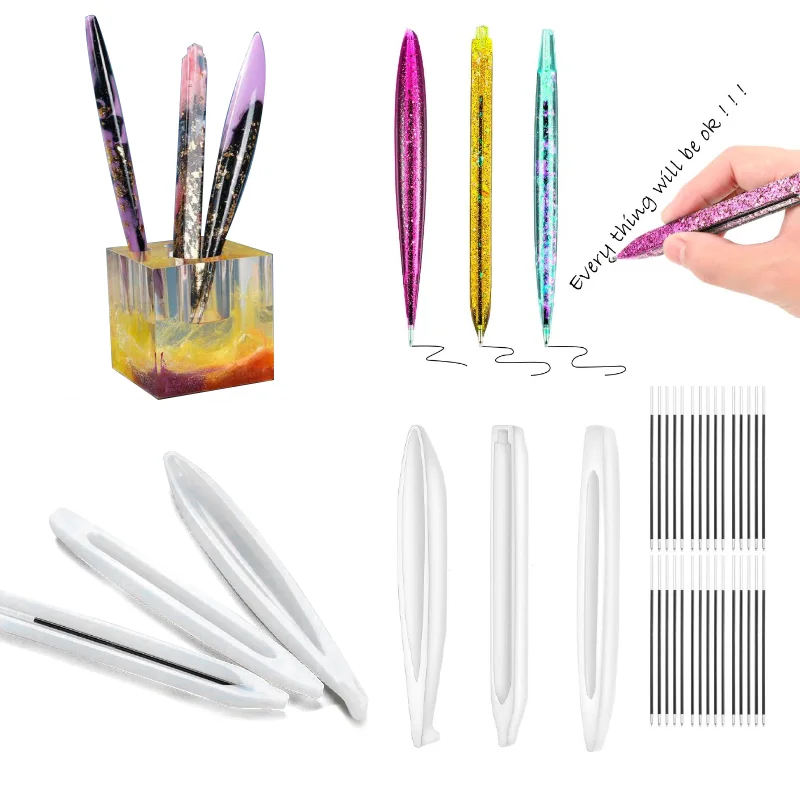 3 Pieces Pen Resin Mold Silicone Ballpoint Molds