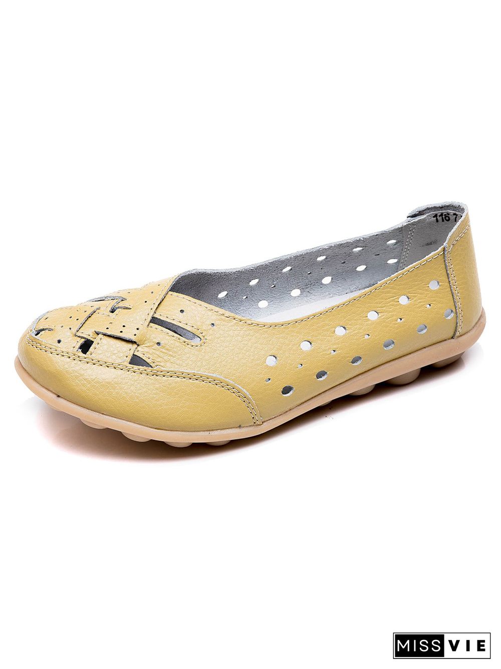 Hollow Leather Soft Sole Shoes