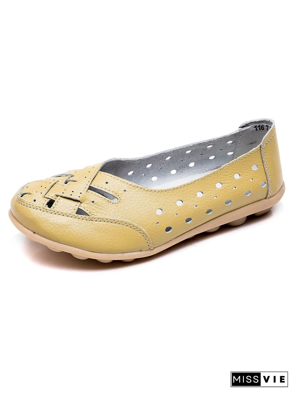 Hollow Leather Soft Sole Shoes