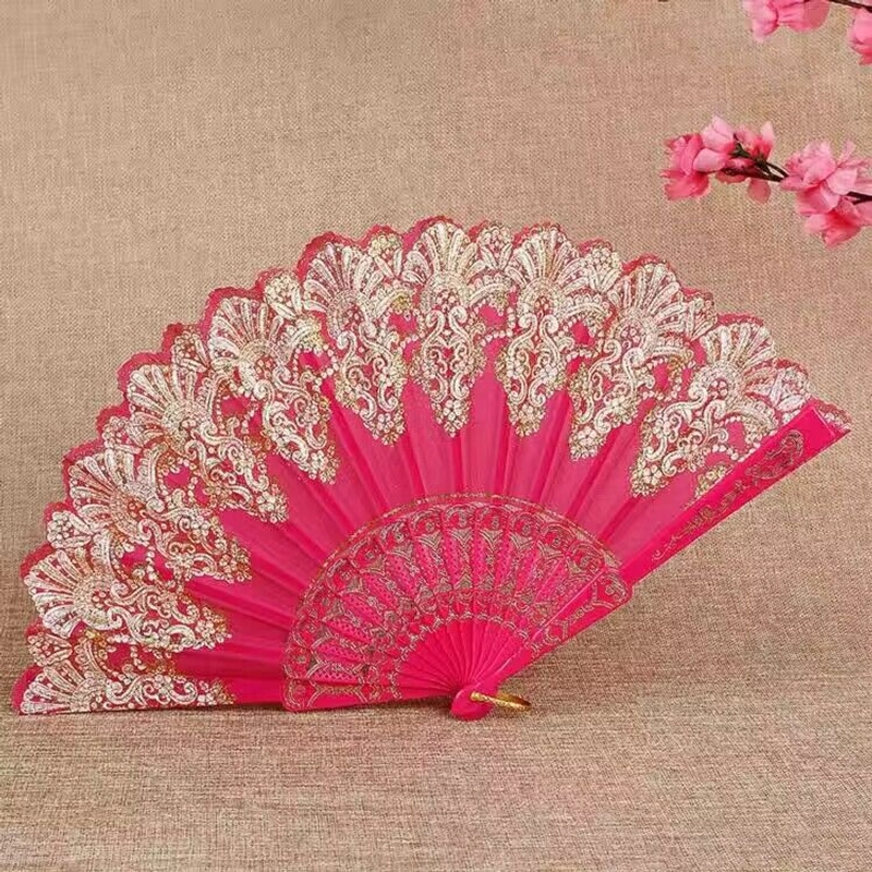 Single Flower Folding Fan Chinese Style Fan Dance Fan Wing Chun Fan Plastic Hanfu Fan European Style Fan Folding Fan