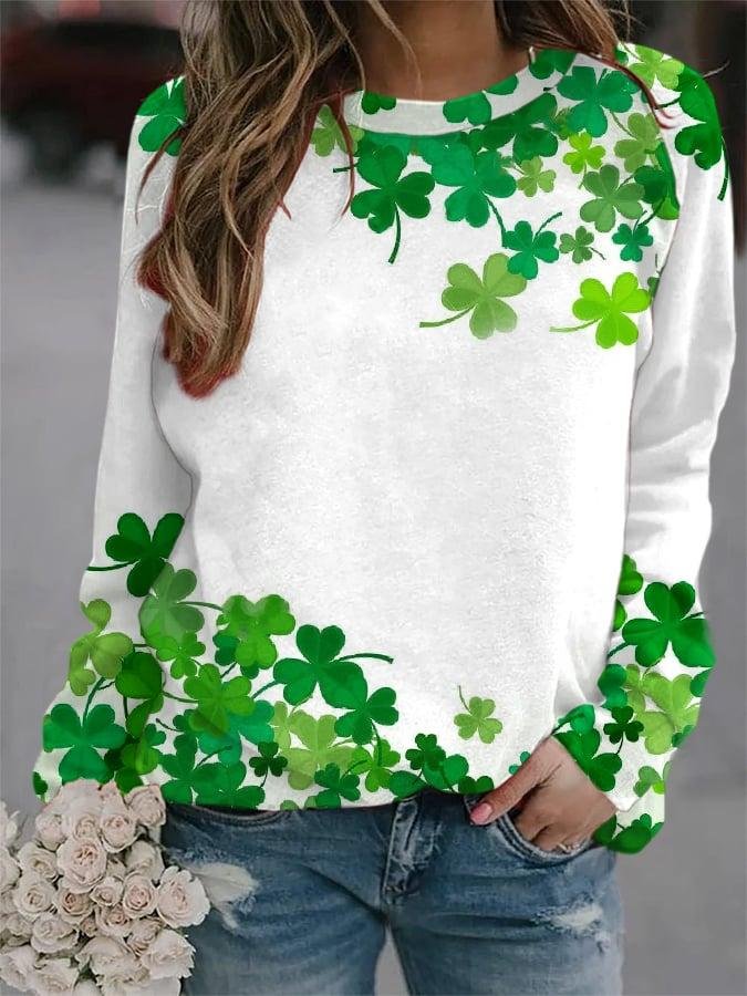 Women's Shamrock Print Sweatshirt