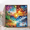Vier Jahreszeiten Wald - speziell geformtes Diamantgemälde - 30*30cm