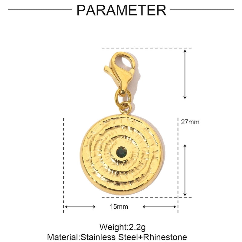 3 PCS/Package Titanium Steel Rhinestones Eye Pendant Jewelry Accessories