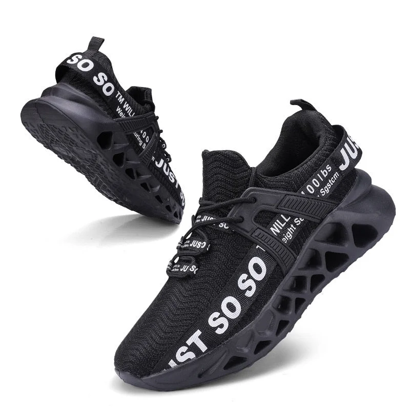 YRZL Sneakers Casual Lace-up Breathable Couple Tenis Shoes Fashion Mesh Hard-wearing Blade Running Shoes for Men Plus Size 36-48