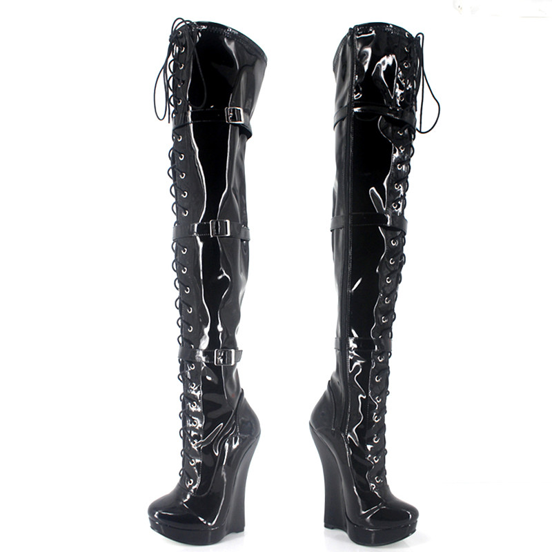 VCSHOES 7.08in High Height Women's Boots Party Boots Wedges Heel Over-the-Knee-High Boots US Size 6-14 No.MT1812