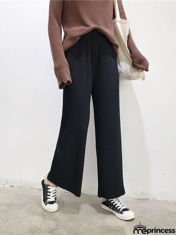 Urban Loose Wide Leg Solid Color Pants