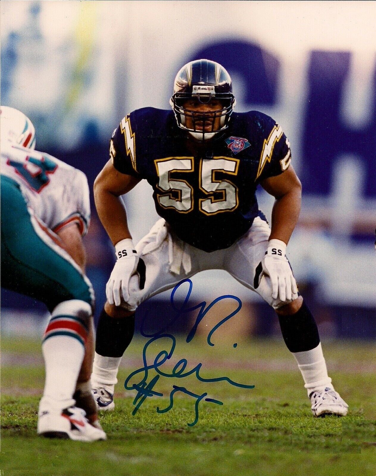 Junior Seau Autographed Signed 8x10 Photo Poster painting ( HOF Chargers ) REPRINT