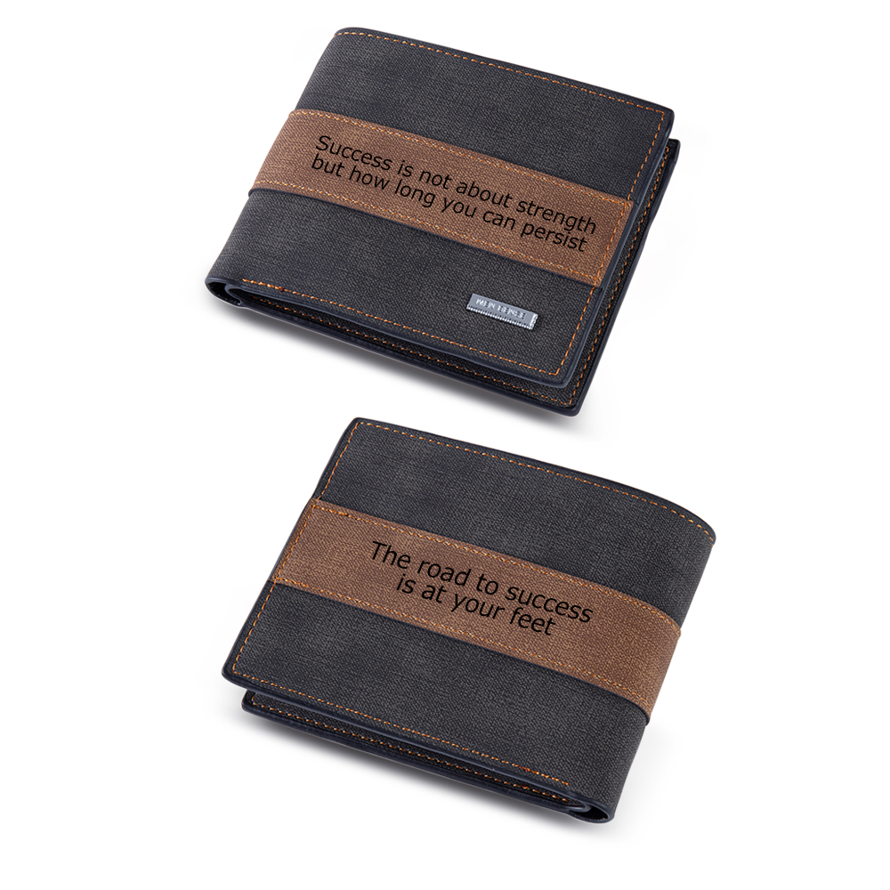 Portafoglio in pelle da uomo 2 testi personalizzabili regalo per papà