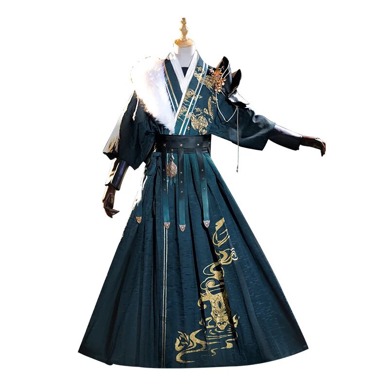 [Wetrose] Xiao Doujin Cosplay Costume Genshin Impact Fanart Flying-fish Traditional Chinese Python Robe Christmas Set Halloween