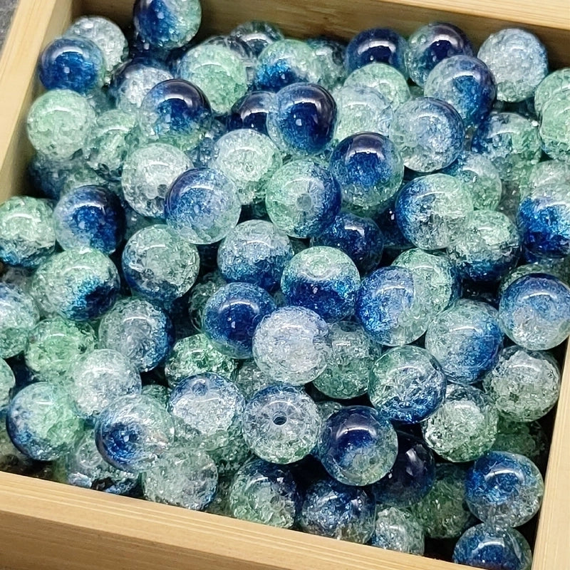 50 PCS/Package Diameter 10mm Diameter 8mm Glass Crackle Glass Beads Round Jewelry Accessories