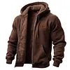Men's Vintage Western Cowboy Fleece Pocket Full Zip Long Sleeve Hoodie Jacket by Inlyline