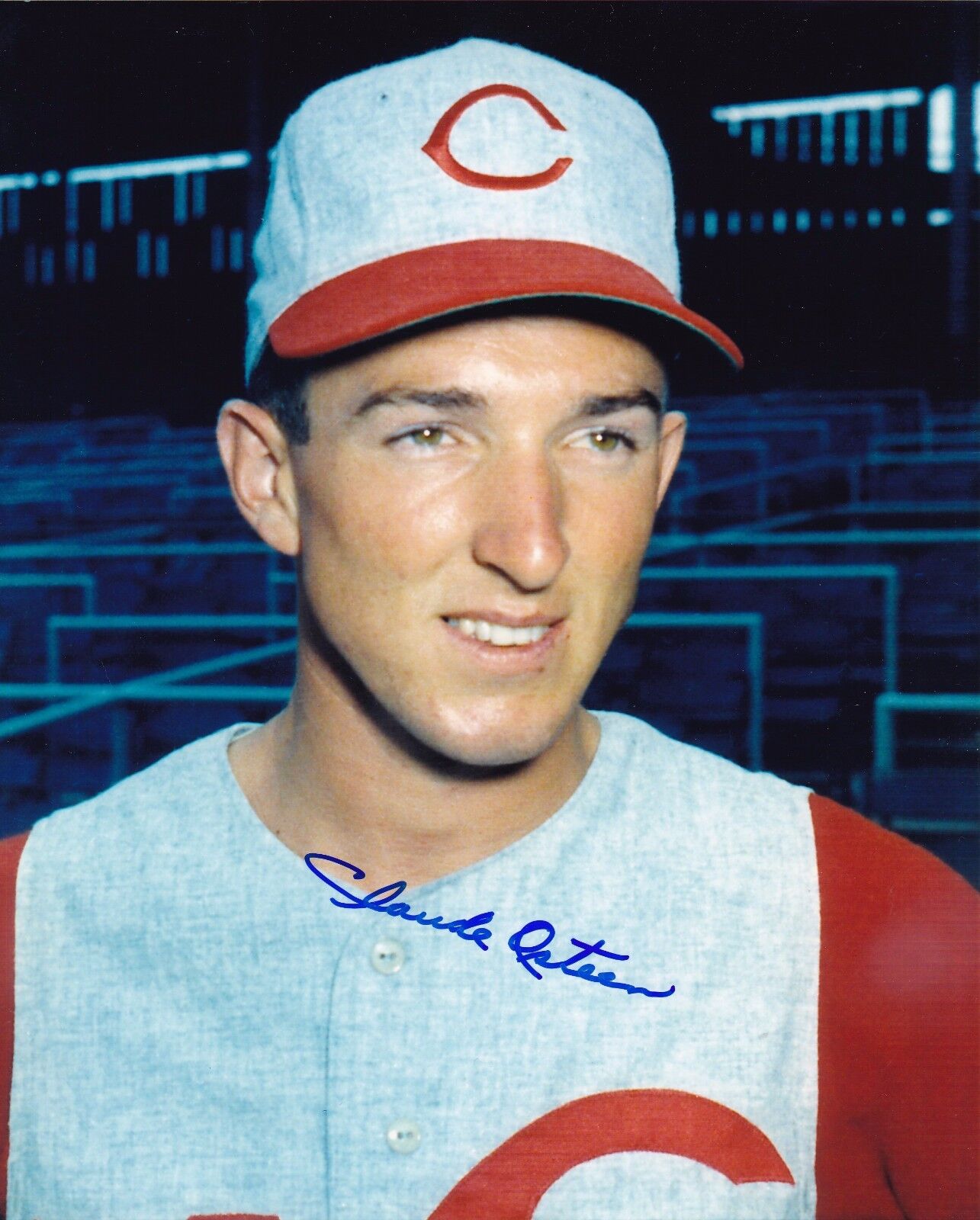 Claude Osteen Autographed 8x10 Cincinnati Reds#2